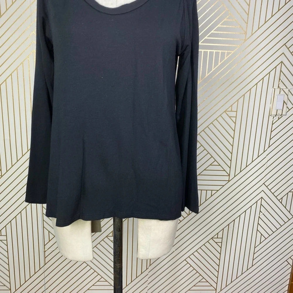 LNA Black Modal Long Sleeve Jersey Scoop Neck T-Shirt Size US XS - Picture 4 of 12